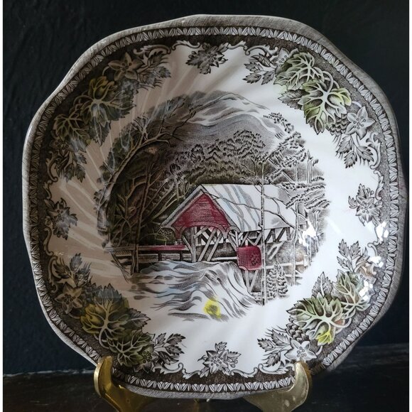 Vintage Johnson Brothers The Friendly Village Square Cereal Bowl "Sugar Maples" - Picture 1 of 6